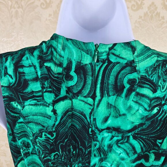MICHAEL Michael Kors Size 4 Green Black Malachite Look Dress Bodycon Sleeveless - Picture 8 of 14